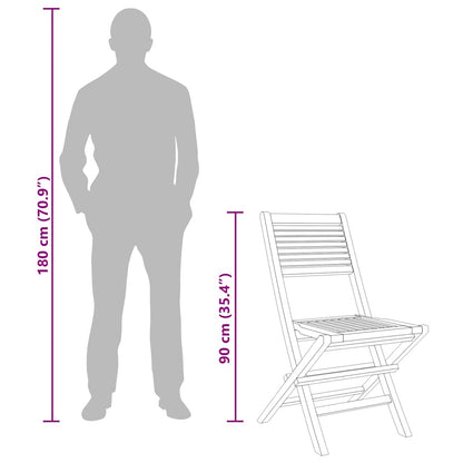 vidaXL Folding Chairs 8 pcs 47x62x90 cm Solid Wood Teak 6