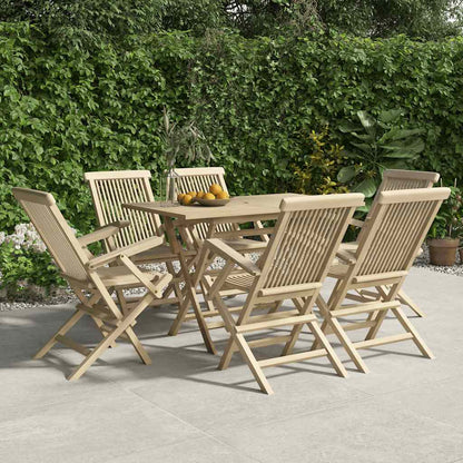 Folding Chairs Grey 56x61x89 cm Solid Wood Teak 6