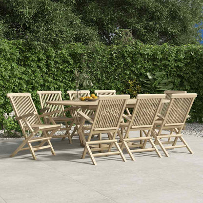 Folding Chairs Grey 56x61x89 cm Solid Wood Teak 8