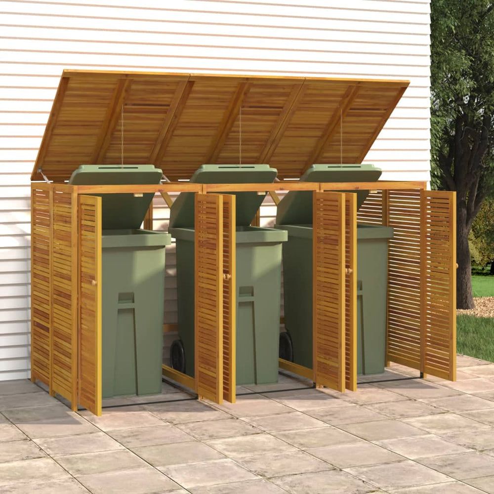 vidaXL Single Garbage Bin Shed 70x89x117 cm Solid Wood Acacia