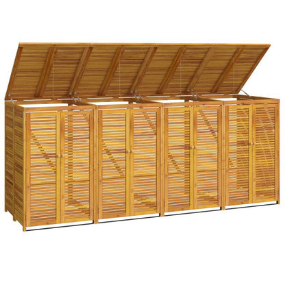 vidaXL Quadruple Garbage Bin Shed 280x89x117 cm Solid Wood Acacia 3