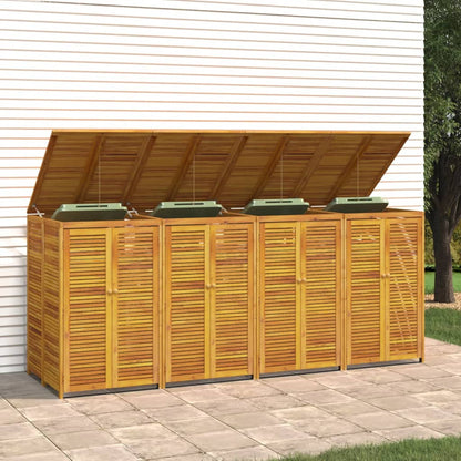 vidaXL Quadruple Garbage Bin Shed 280x89x117 cm Solid Wood Acacia 4