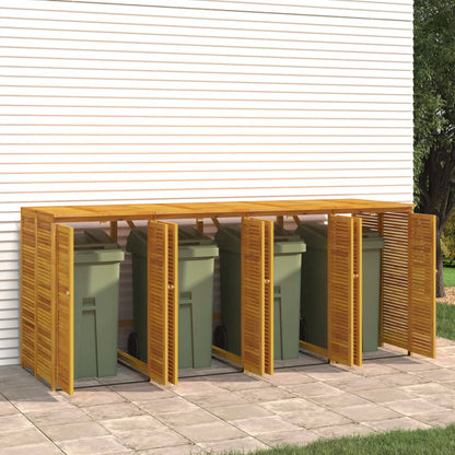 vidaXL Quadruple Garbage Bin Shed 280x89x117 cm Solid Wood Acacia 5