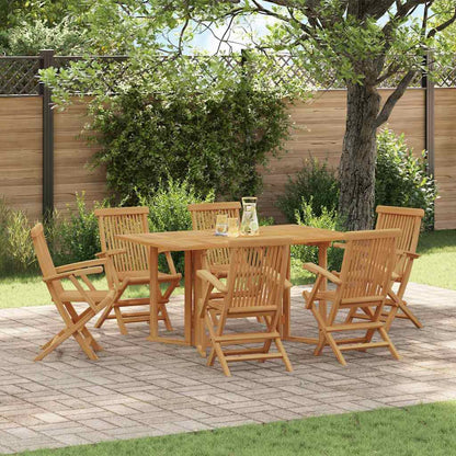 vidaXL Garden Dining Set 7 pcs Brown Solid Teak Wood 4