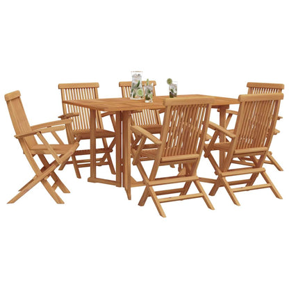 vidaXL Garden Dining Set 7 pcs Brown Solid Teak Wood 3