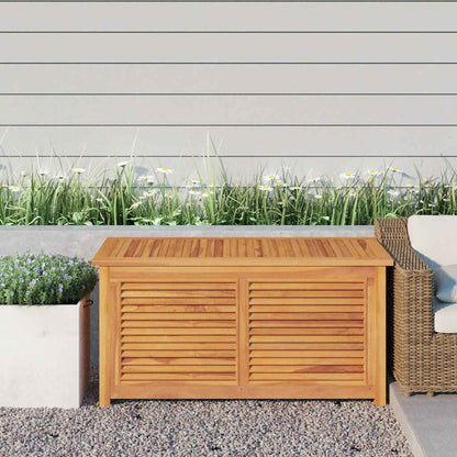 Garden Storage Box with Bag Solid Wood Teak 114 cm 58 cm