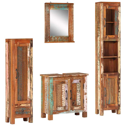 vidaXL 4 Piece Bathroom Furniture Set Solid Wood Reclaimed 1