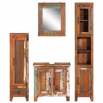 vidaXL 4 Piece Bathroom Furniture Set Solid Wood Reclaimed 2