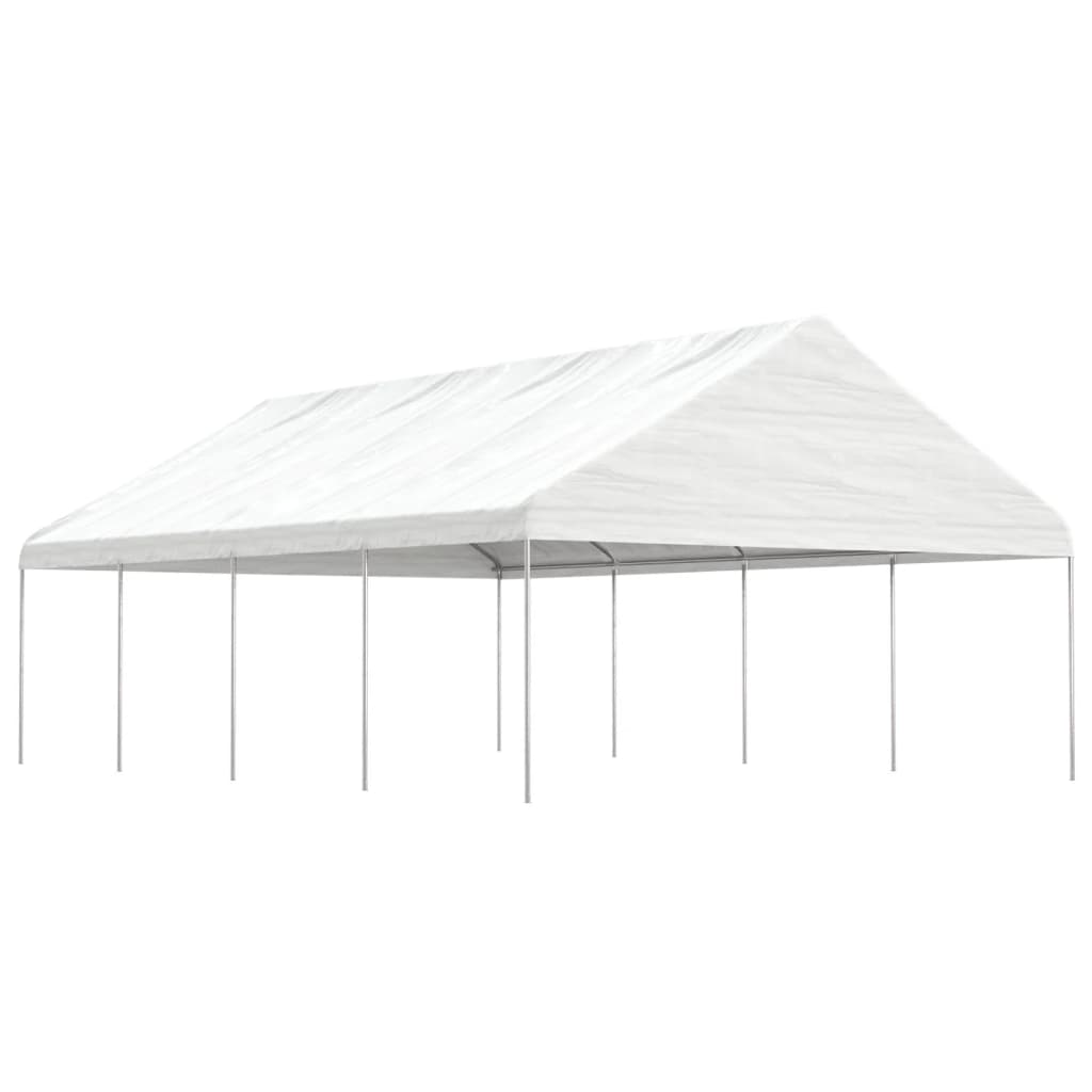 vidaXL Gazebo with Roof White 8.92x5.88x3.75 m Polyethylene 1