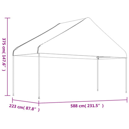 vidaXL Gazebo with Roof White 8.92x5.88x3.75 m Polyethylene 6