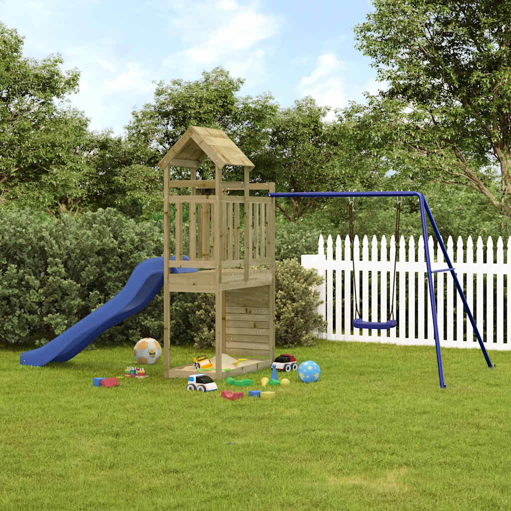 Outdoor Playset Solid Wood Pine Solid impregnated pinewood