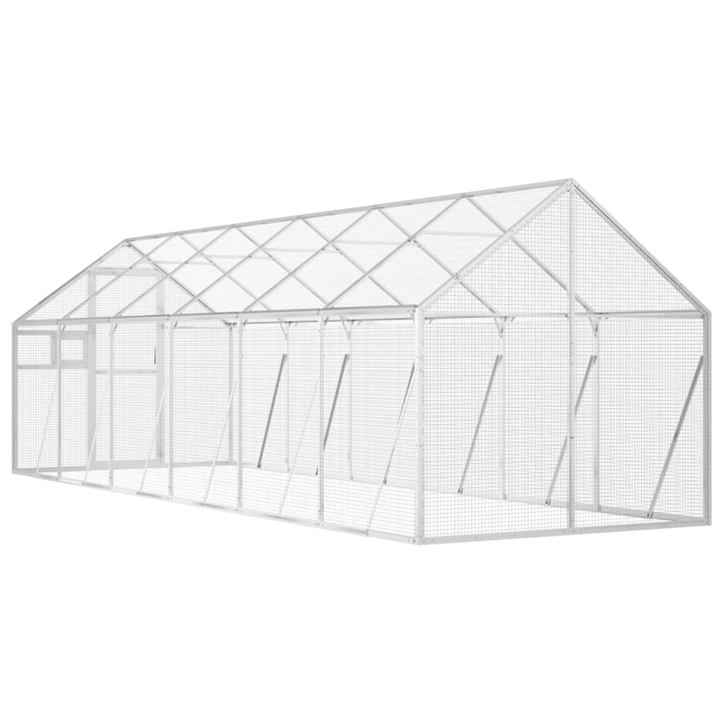 vidaXL Aviary Silver 1,79x6x1,85 m Aluminium 4