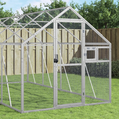 vidaXL Aviary Silver 1.79x8x1.85 m Aluminium 1