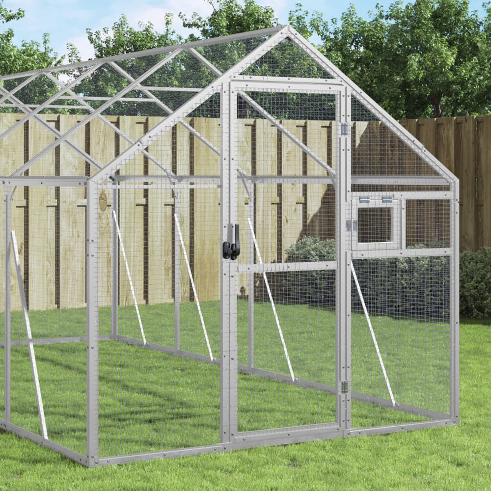 vidaXL Aviary Silver 1,79x10x1,85 m Aluminium