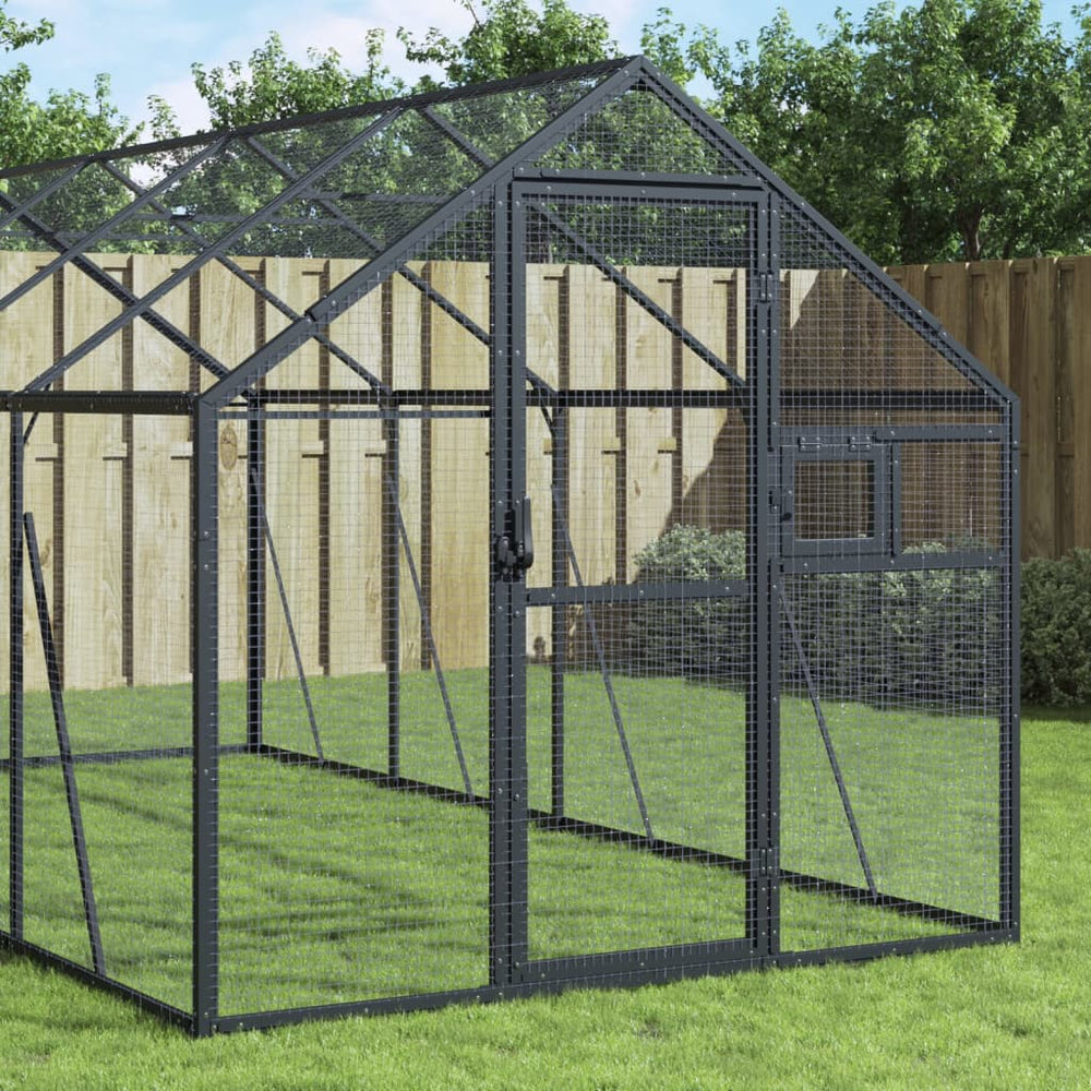 vidaXL Aviary Anthracite 1,79x6x1,85 m Aluminium
