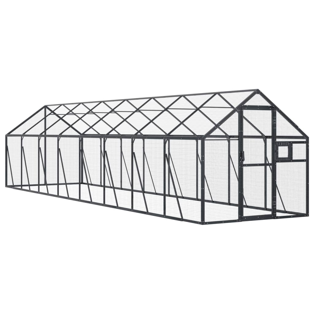 vidaXL Aviary Anthracite 1,79x8x1,85 m Aluminium 2
