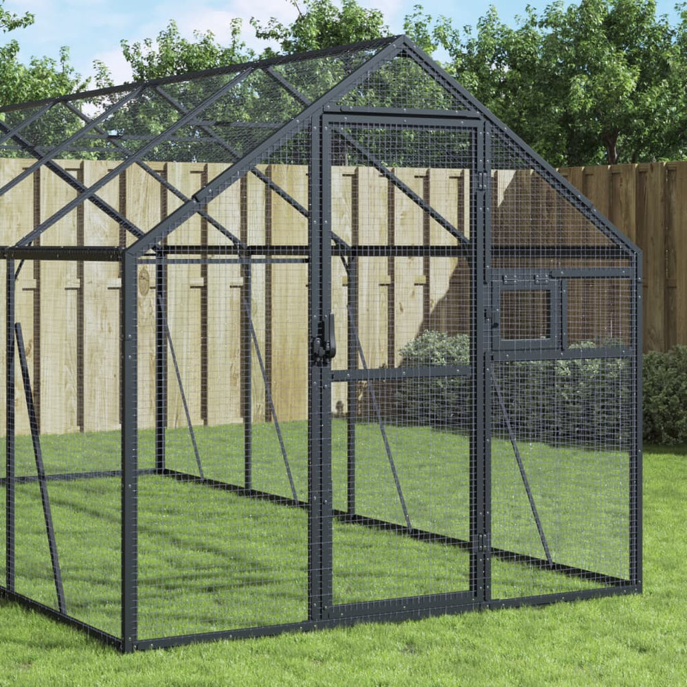 vidaXL Aviary Anthracite 1,79x8x1,85 m Aluminium