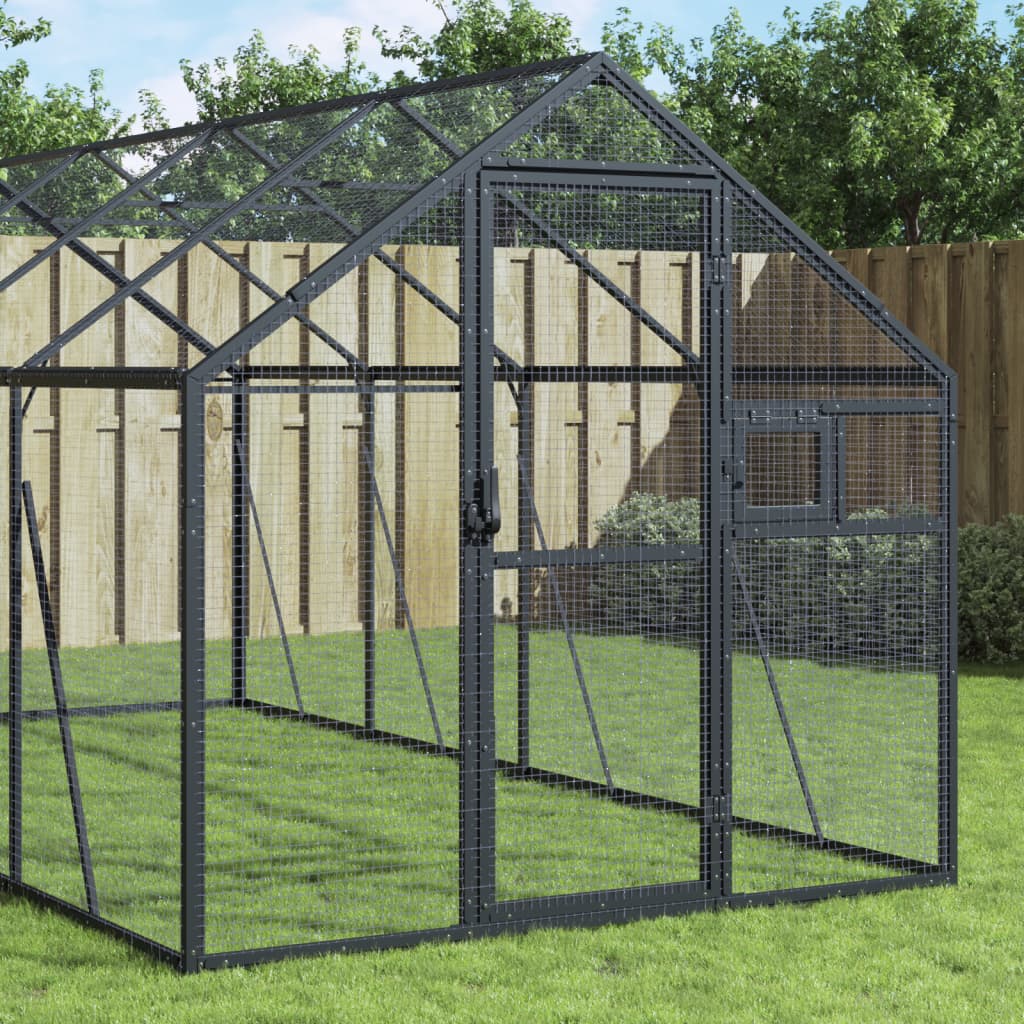 vidaXL Aviary Anthracite 1,79x8x1,85 m Aluminium 1
