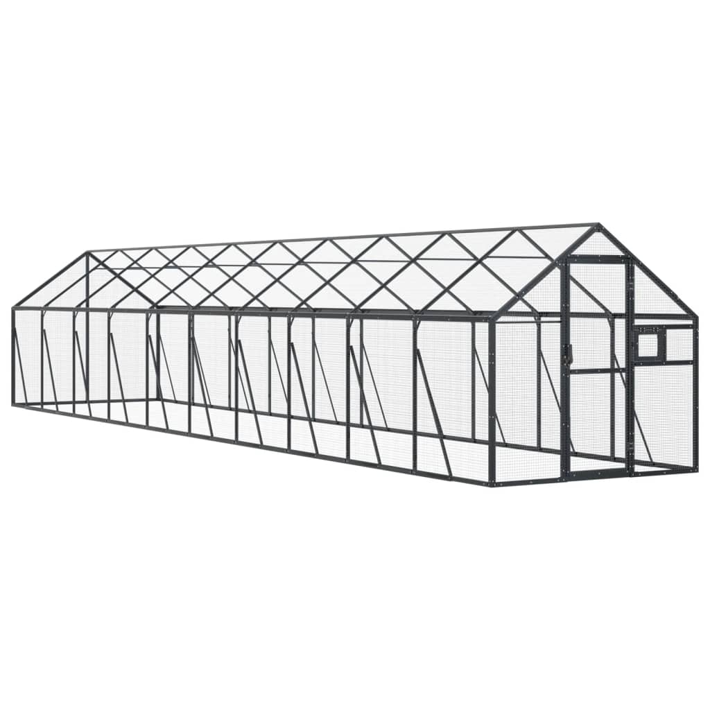 vidaXL Aviary Anthracite 1,79x10x1,85 m Aluminium 2