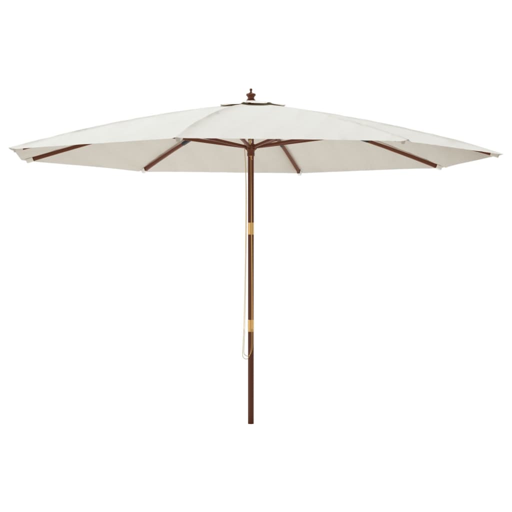 Garden Parasol with Wooden Pole 400x273 cm Sand