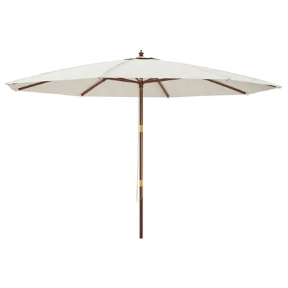 Garden Parasol with Wooden Pole 400x273 cm Sand