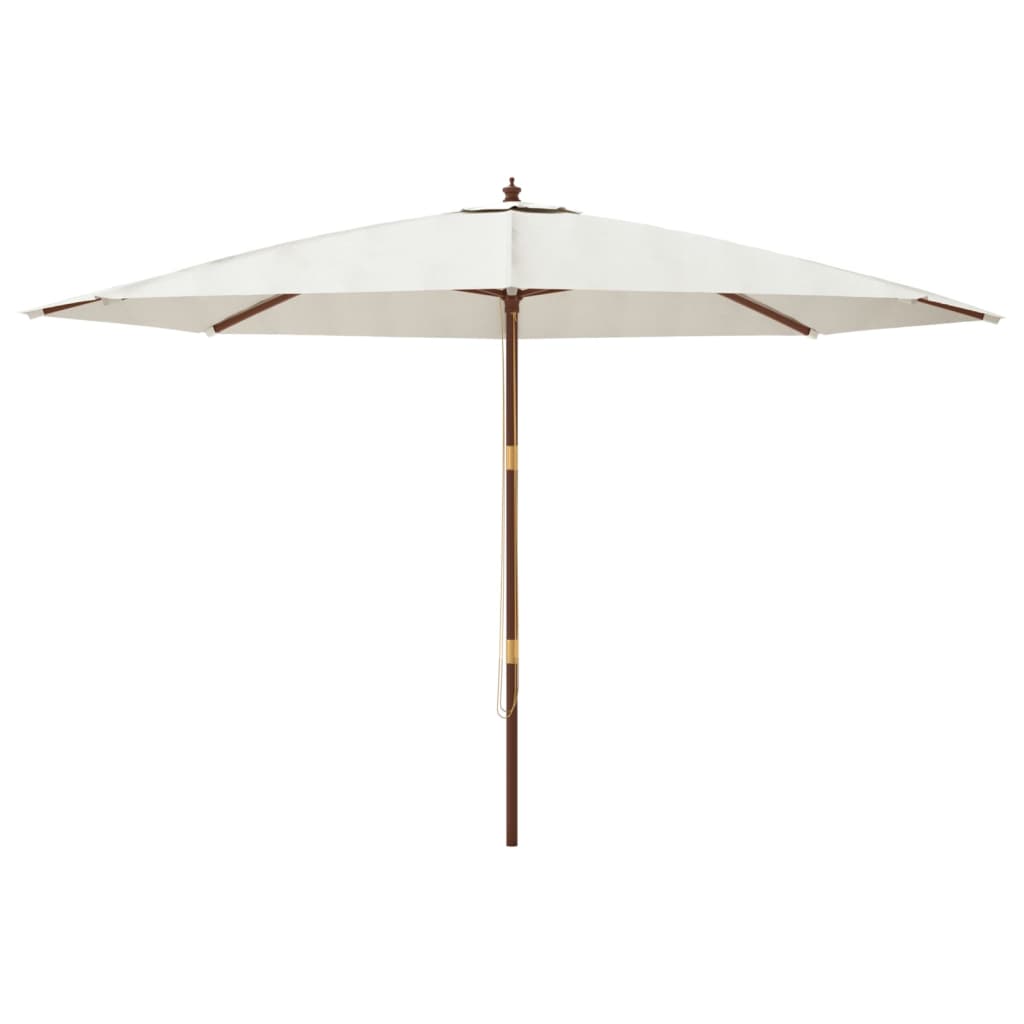 Garden Parasol with Wooden Pole 400x273 cm Sand