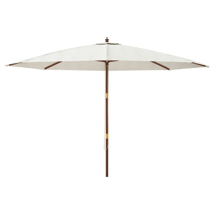 Garden Parasol with Wooden Pole 400x273 cm Sand