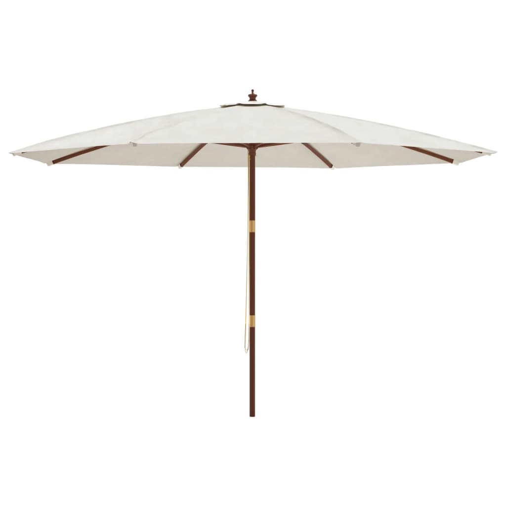 Garden Parasol with Wooden Pole 400x273 cm Sand