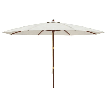 Garden Parasol with Wooden Pole 400x273 cm Sand