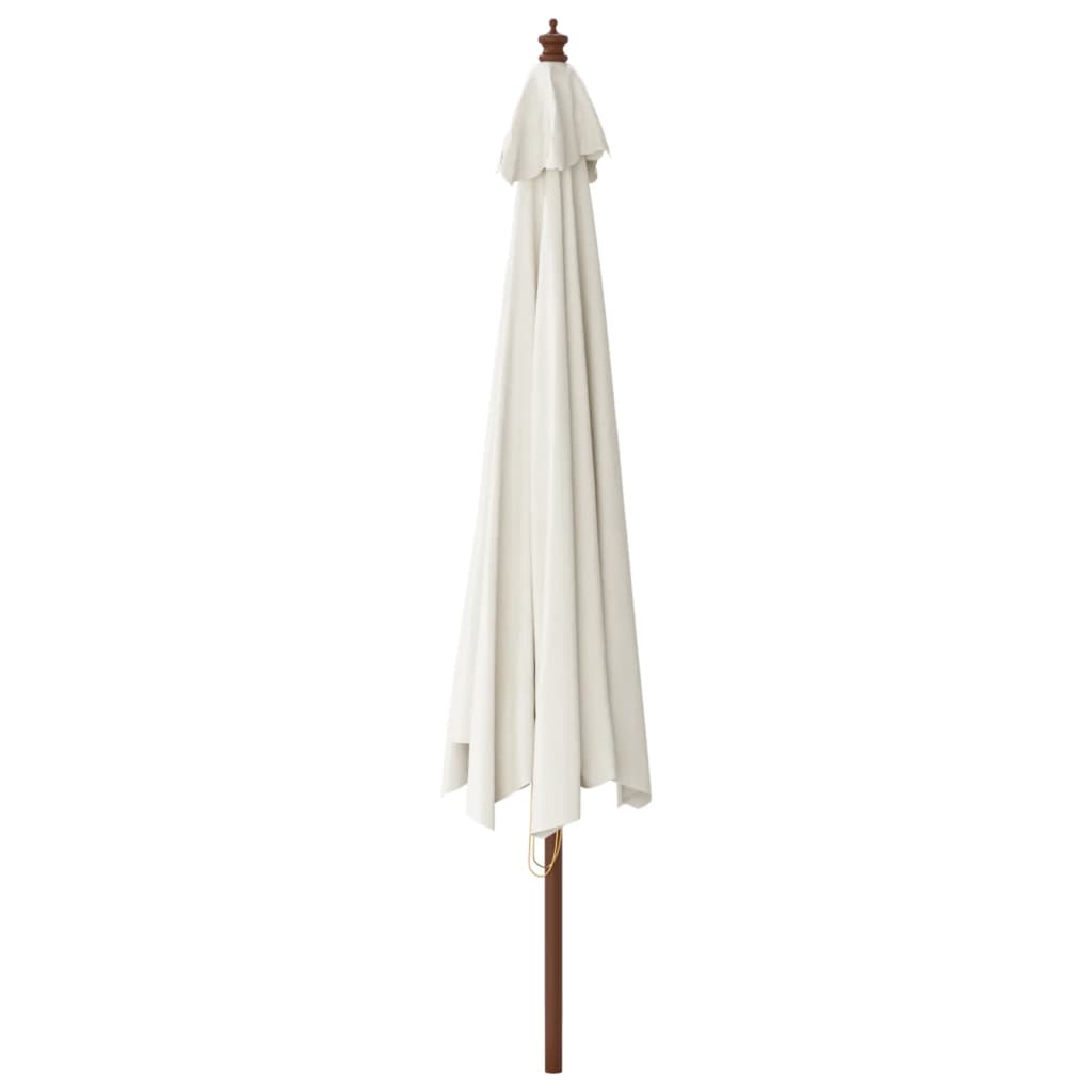 Garden Parasol with Wooden Pole 400x273 cm Sand