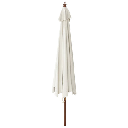 Garden Parasol with Wooden Pole 400x273 cm Sand