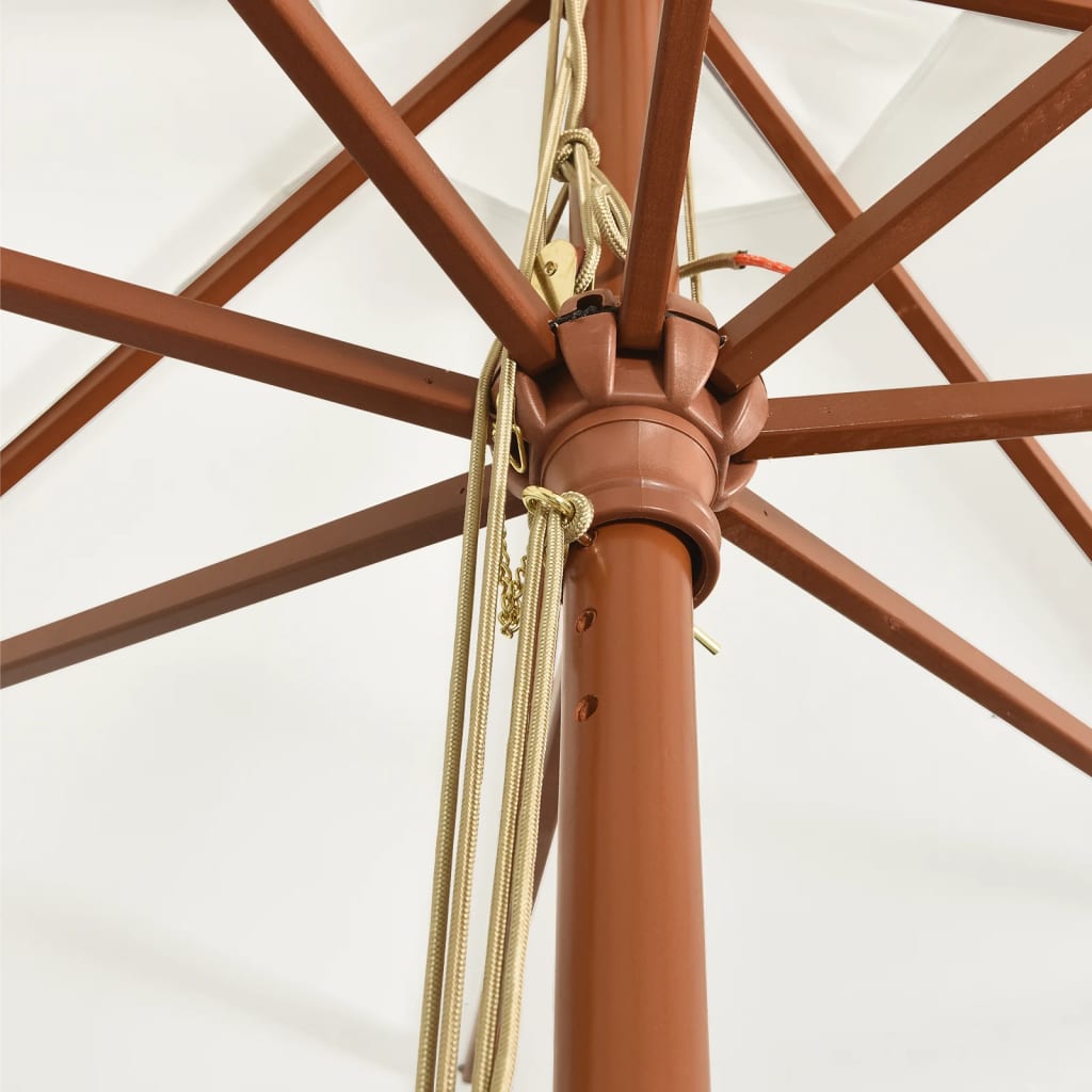 Garden Parasol with Wooden Pole 400x273 cm Sand