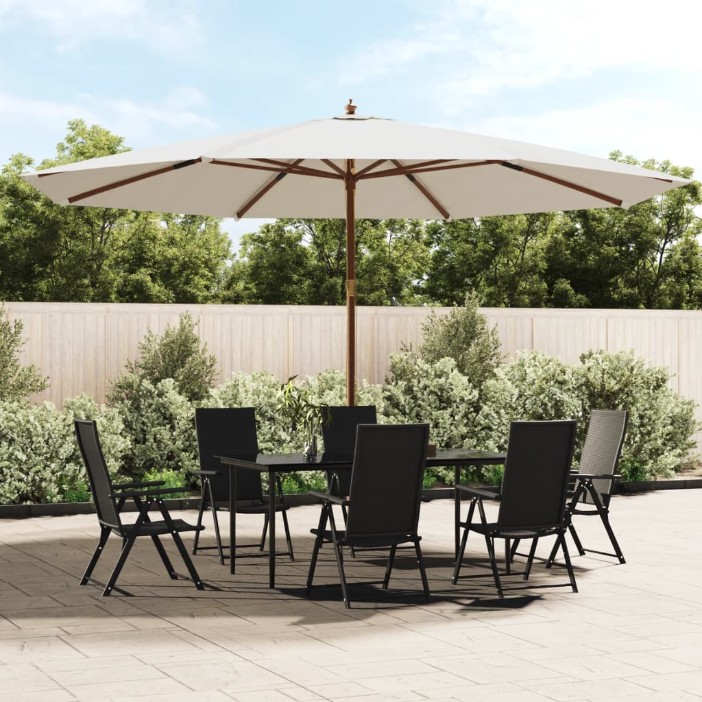 Garden Parasol with Wooden Pole 400x273 cm Sand