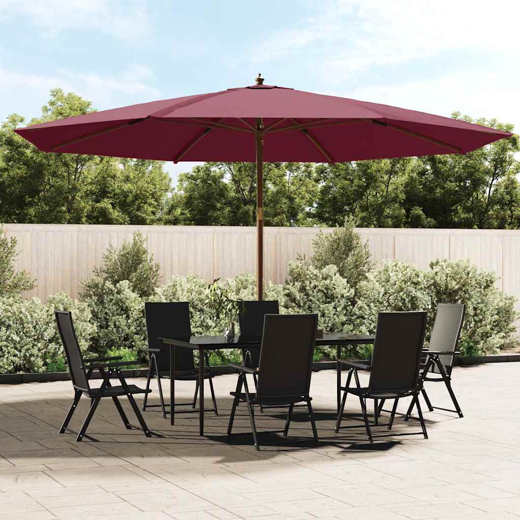 Garden Parasol with Wooden Pole 400x273 cm Red