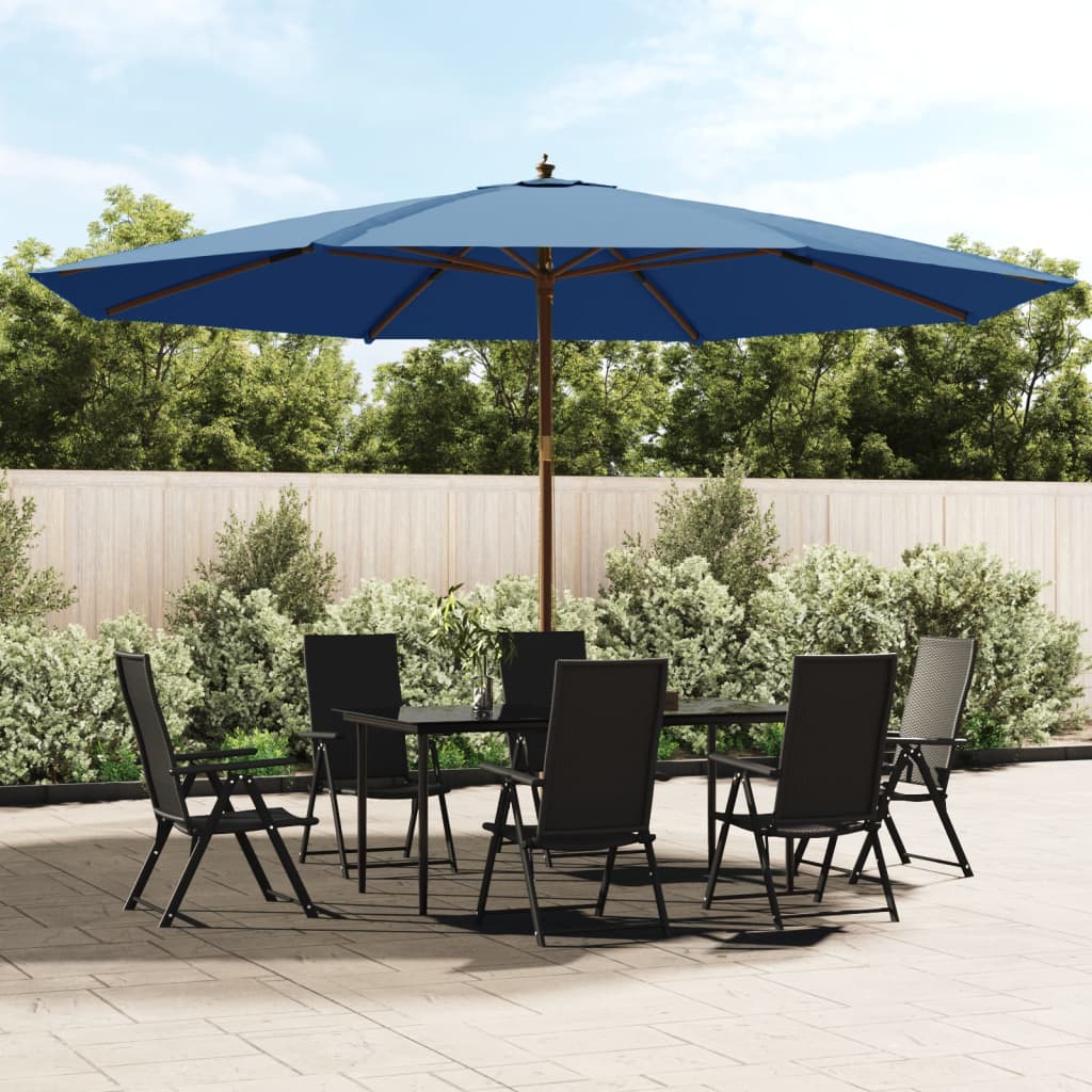 Garden Parasol with Wooden Pole 400x273 cm Blue
