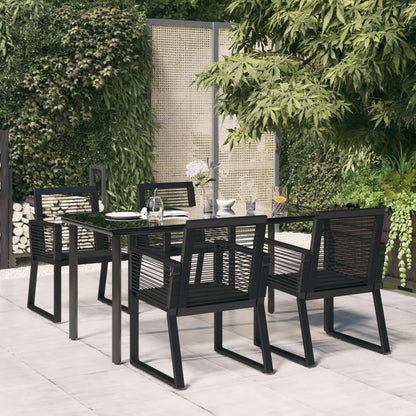 vidaXL 5 Piece Garden Dining Set Black