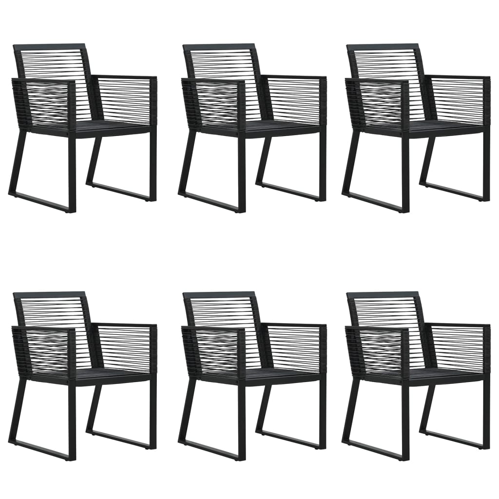vidaXL 7 Piece Garden Dining Set Black PVC Rattan 4