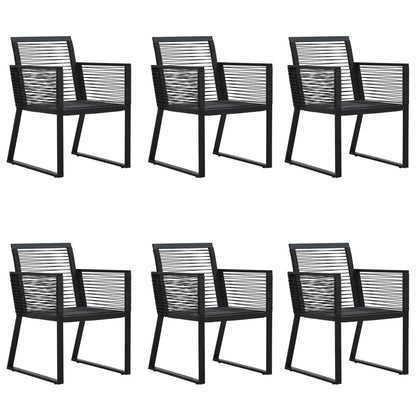 vidaXL 7 Piece Garden Dining Set Black PVC Rattan 4