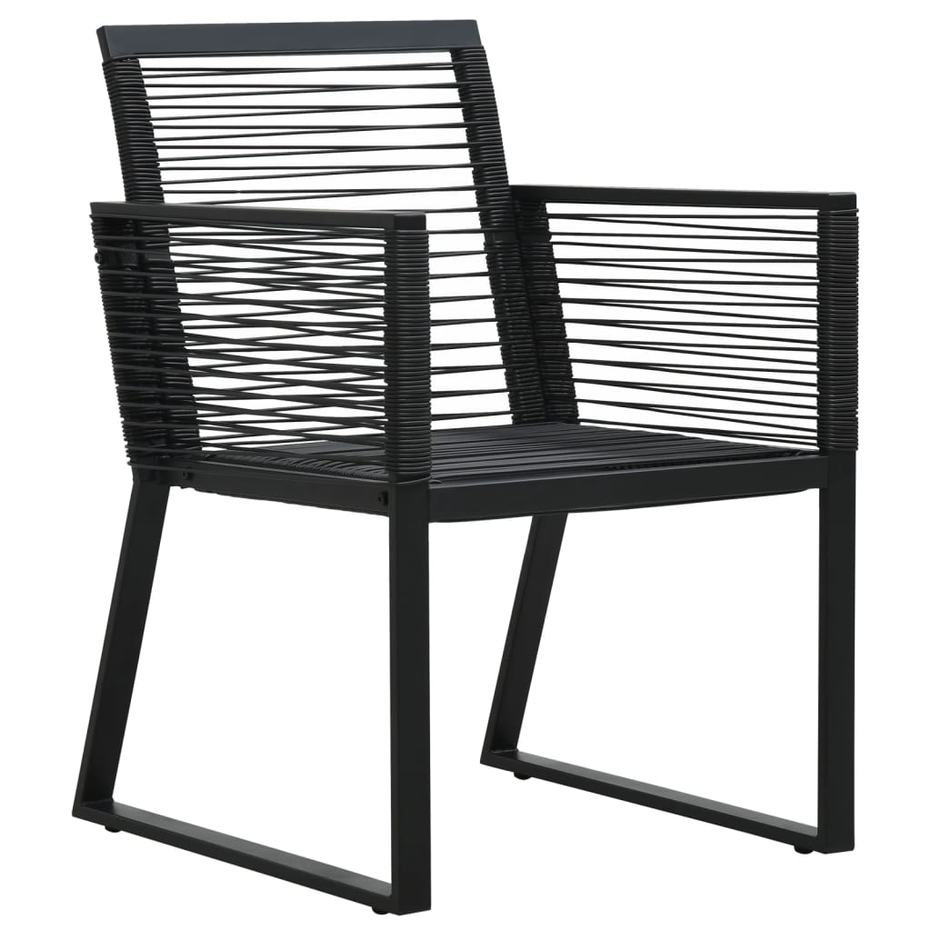 vidaXL 7 Piece Garden Dining Set Black PVC Rattan 5