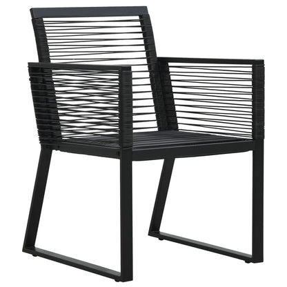 vidaXL 7 Piece Garden Dining Set Black PVC Rattan 5