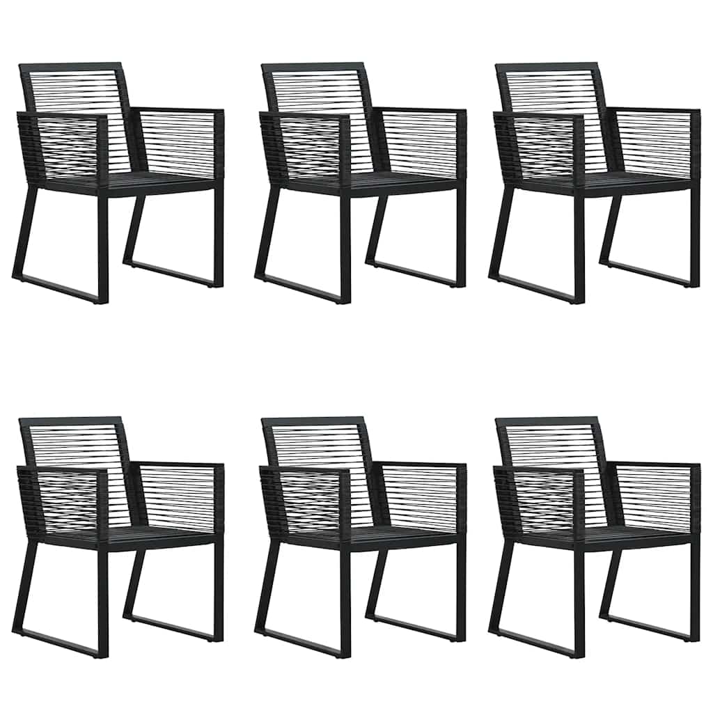 vidaXL 7 Piece Garden Dining Set Black PVC Rattan 4