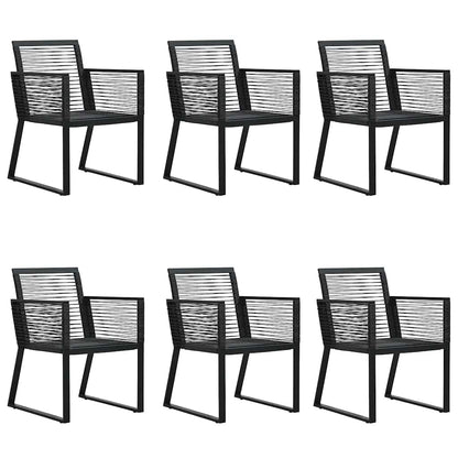 vidaXL 7 Piece Garden Dining Set Black PVC Rattan 4