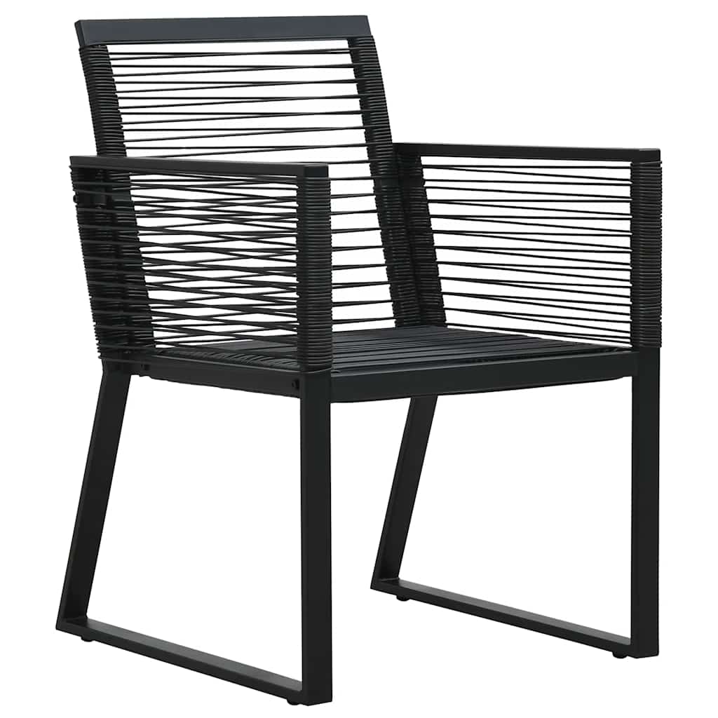 vidaXL 7 Piece Garden Dining Set Black PVC Rattan 5