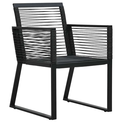 vidaXL 7 Piece Garden Dining Set Black PVC Rattan 5