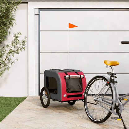 Pet Bike Trailer with Storage and Grey Width 125 cm Red 66 cm 64 cm