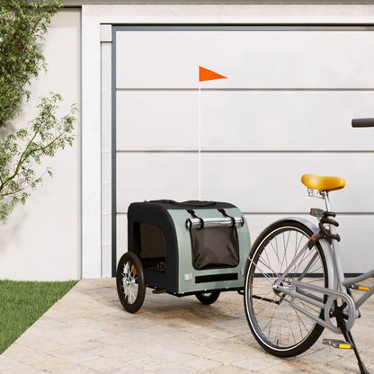 Pet Bike Trailer with Storage and Grey Width 125 cm Black and grey 66 cm 64 cm