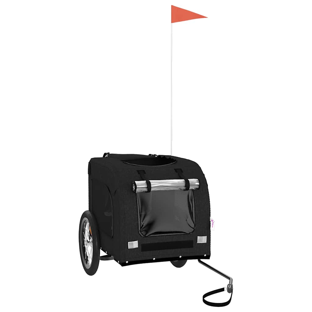 Pet Bike Trailer with Storage and Grey Width 125 cm Black 66 cm 64 cm
