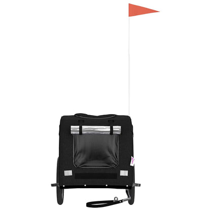 Pet Bike Trailer with Storage and Grey Width 125 cm Black 66 cm 64 cm