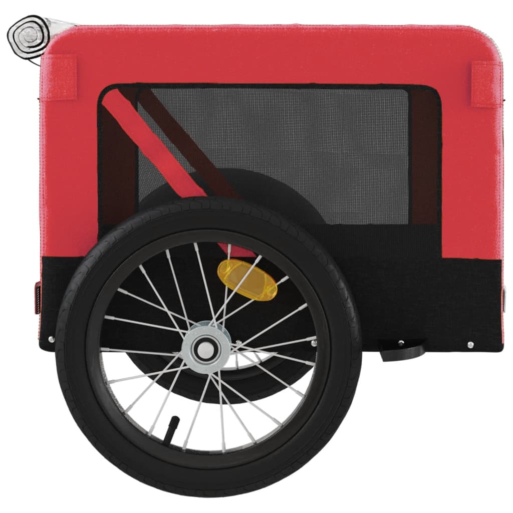 vidaXL Pet Bike Trailer Red and Black Oxford Fabric&Iron