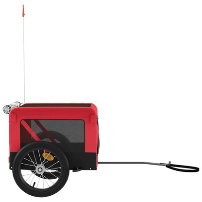 vidaXL Pet Bike Trailer Red and Black Oxford Fabric&Iron